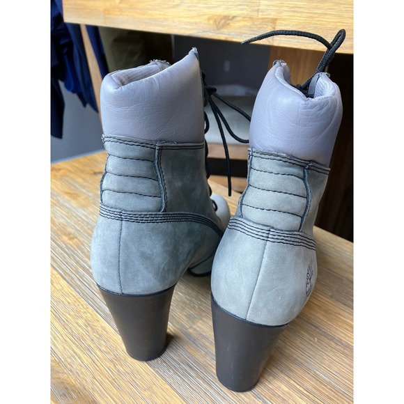 Timberland lace up heeled‎ nubuck boots womens grey size 8.5 - Picture 3 of 6